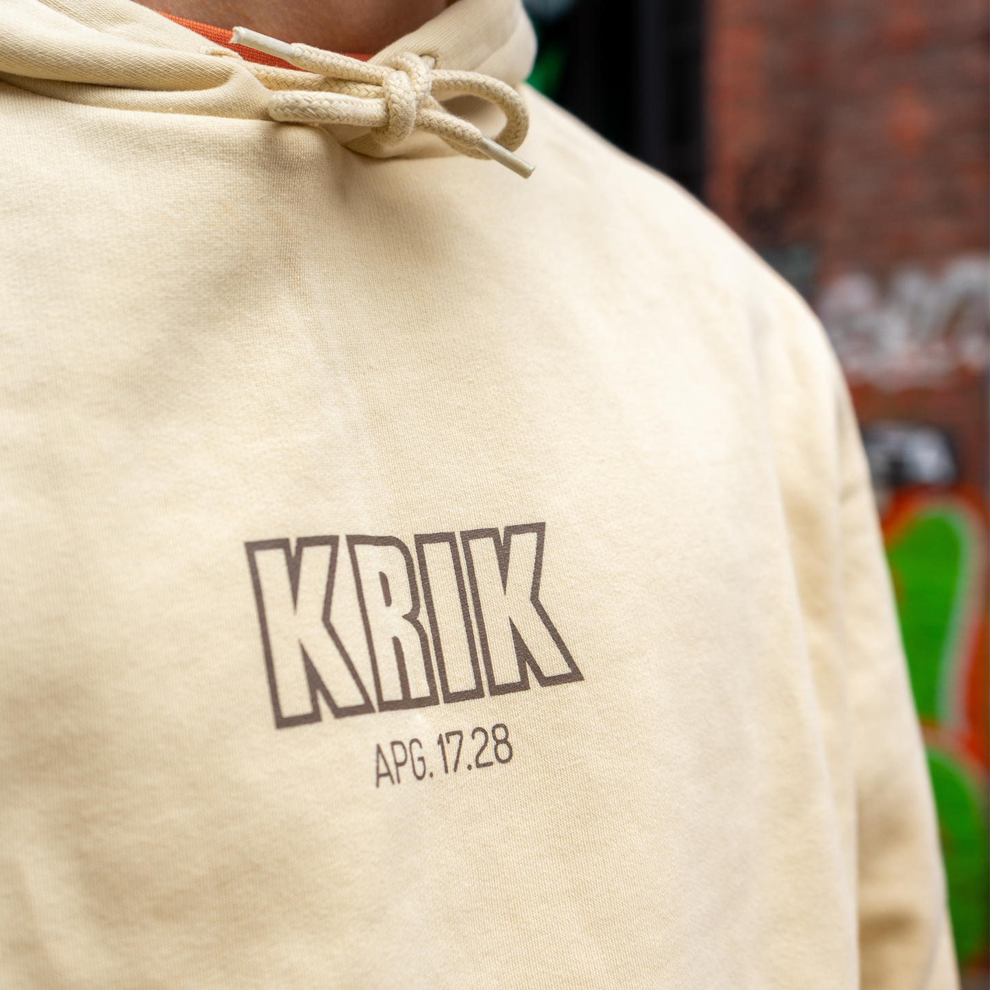 Hoodie herre - beige